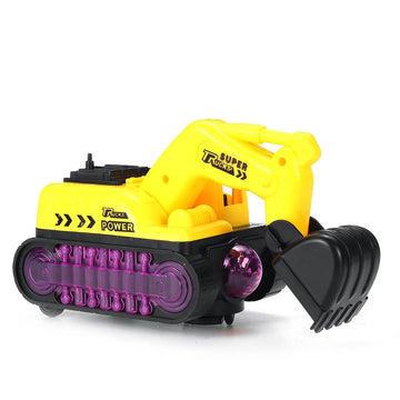 Engineering Vehicle LED Music Flash Excavator Bulldozer Toy Car for Kids