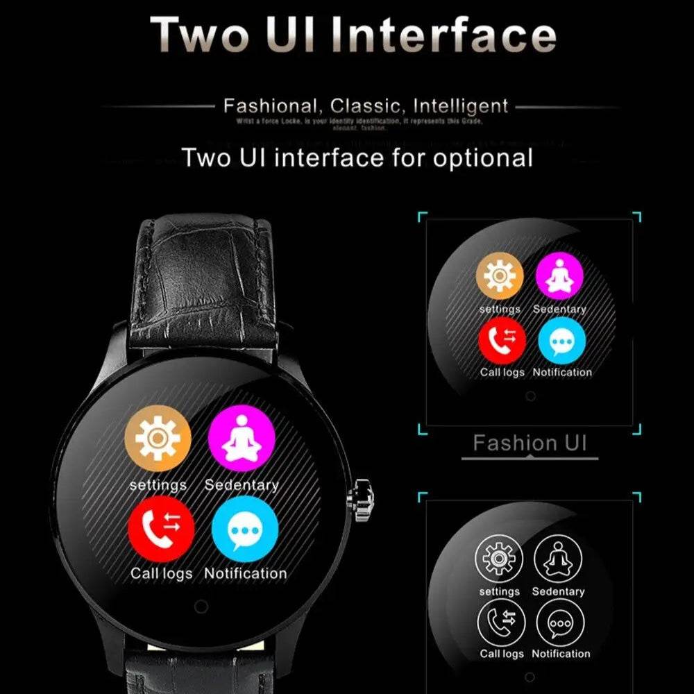 K88H 1.22 Inch IPS Round Screen Smart Bluetooth Heart Rate Monitor and Pedometer Men Watch - Al-Raheem Imports