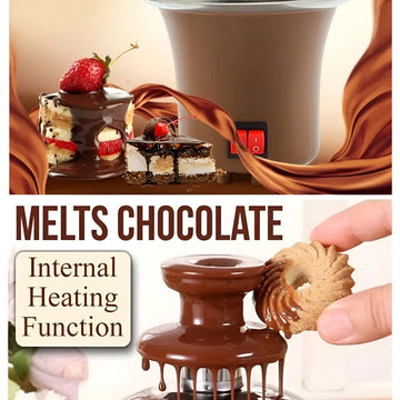 BD-017 Electric 3 Tier Mini Chocolate Fondue Fountain for Parties and Professional Dessert Catering