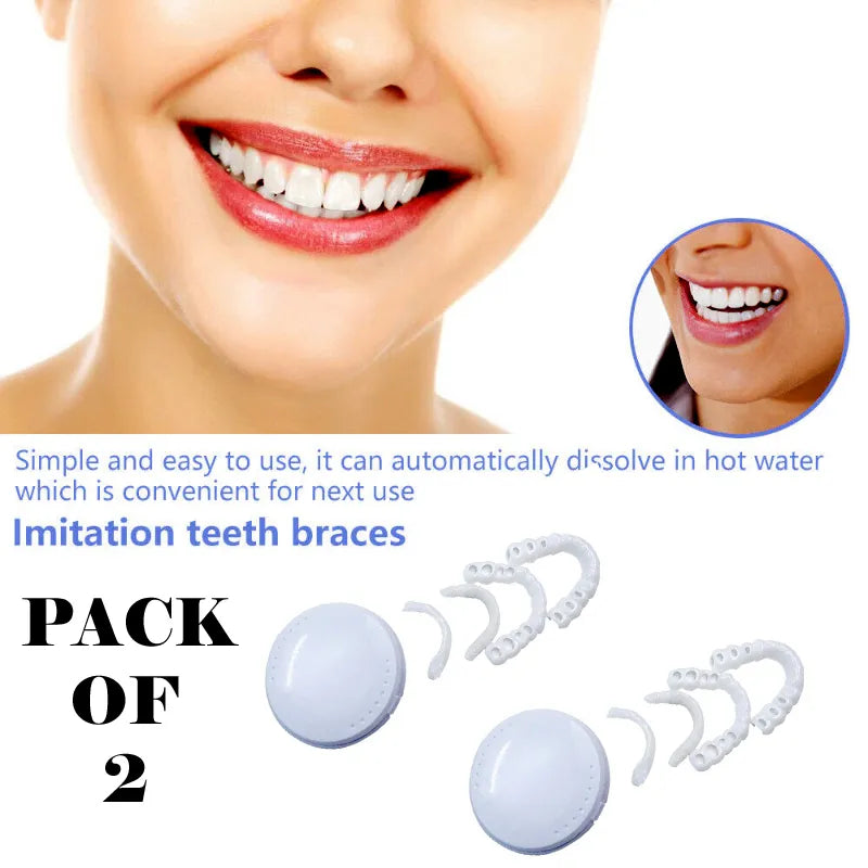 Pack of 2 Snap-On Smile Custom Fit Veneers Perfect Smile in 3 Easy Steps