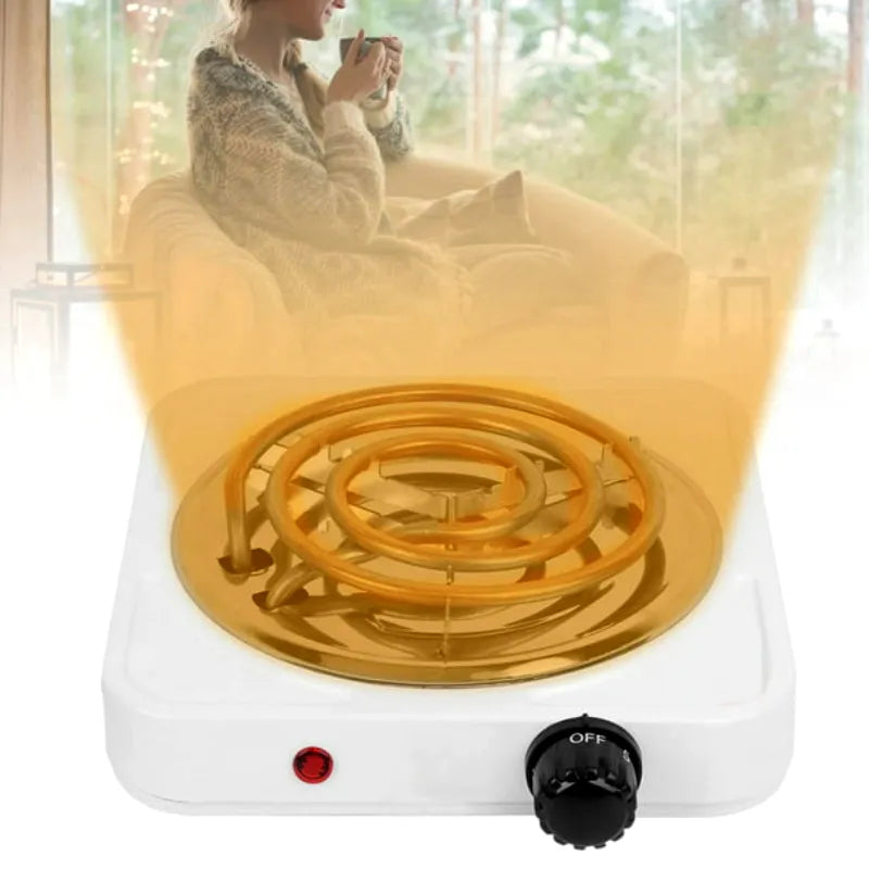Efficient 1000W Electric Stove Mini Hot Plate Single Burner with Non-Stick Coating