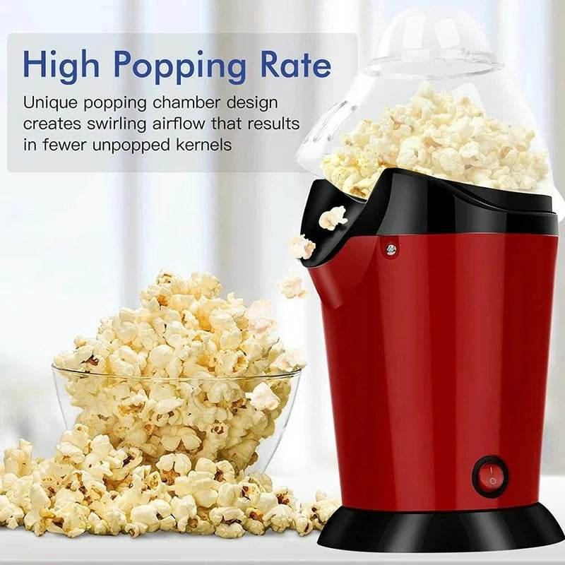 Popcorn Maker Hot Air Popcorn Popper 1200W With Measuring Cup Oil Free Home Party Corn Machine - Al-Raheem Imports