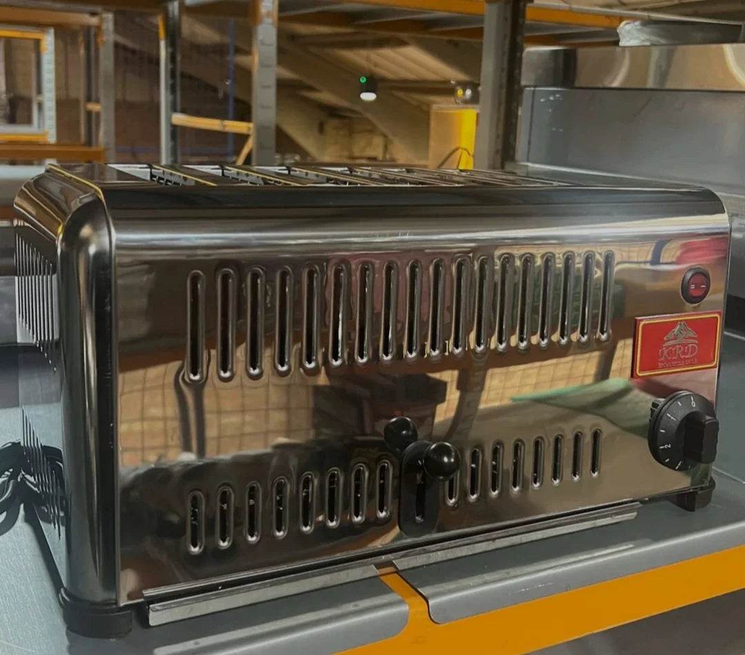 Commercial 6 Slice Stainless Steel Toaster Heavy Duty, Wide Slots, Adjustable Timer - Al-Raheem Imports