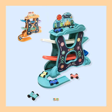 Children's Car Track Laps with 6 Cars Racing Toy Set for Kids