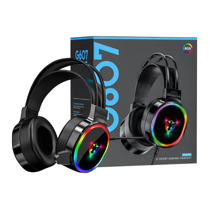 G607 Wired Gaming Headset with Microphone and RGB LED Lighting