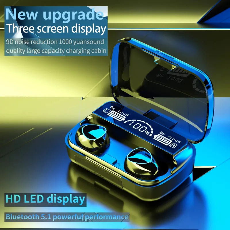 M10 TWS Wireless Bluetooth 5.1 Earbuds IPX7 Waterproof with 3500mAh Charging Case