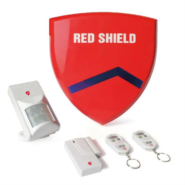 Red Shield Wireless Bell Box Alarm System 250m Range 120dB Siren with PIR Motion Door Sensor