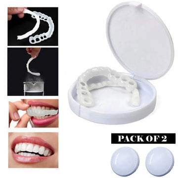 Pack of 2 Snap-On Smile Custom Fit Veneers Perfect Smile in 3 Easy Steps