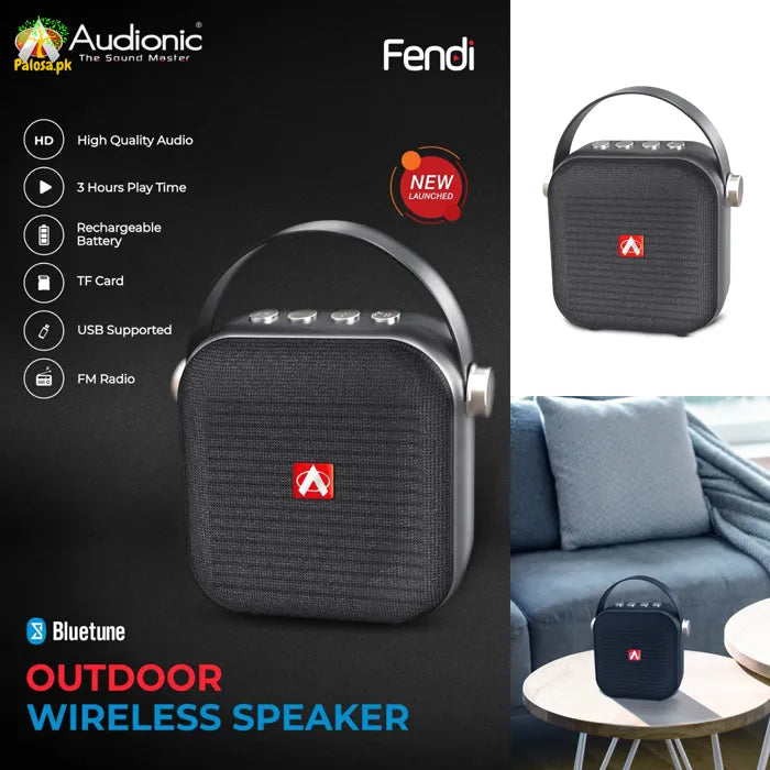 Audionic FENDI Portable Wireless Bluetooth Speaker Black