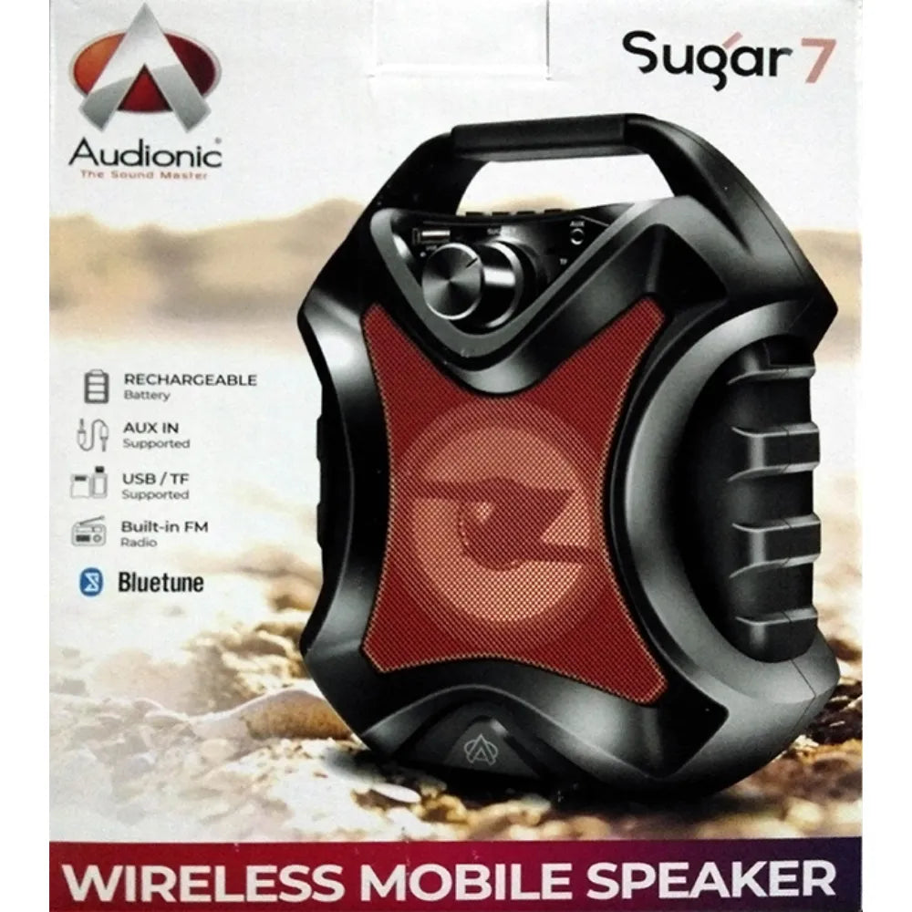 Sugar 7 Portable Bluetooth Speaker with Fusion Light Effect 5W Wireless Audio FM Radio USB TF Card Support Black