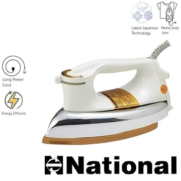 1000W Heavy Duty Deluxe Automatic Iron with Non Stick Coating Sole Plate and Adjustable Temperature Control for Quick and Efficient Ironing