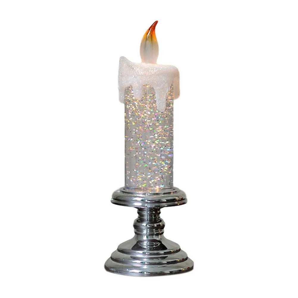 Color Changing LED Flameless Votive Candle with Glitter Creative Water Effect Lamp