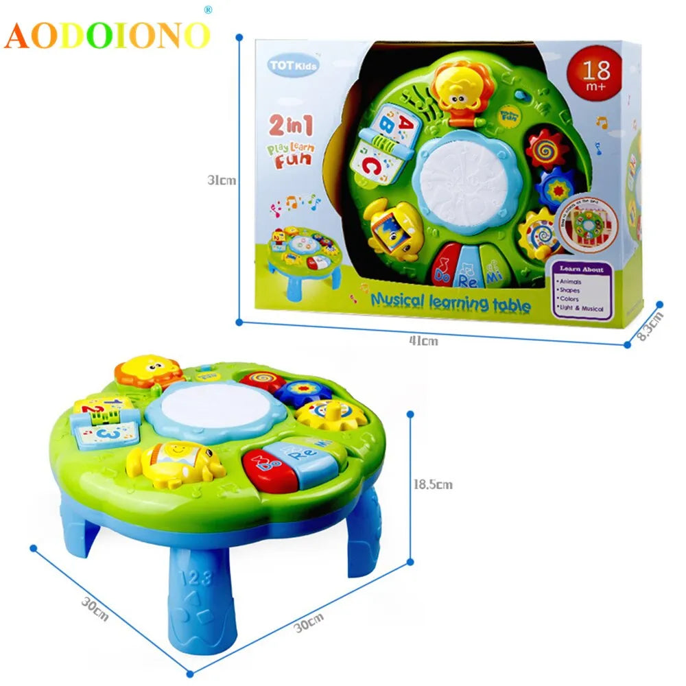 Baby Music Learning Table Multi-Functional Educational Toy with Lights and Sounds