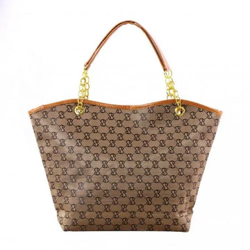Stylish Faux Leather Iconic Pattern Women Shoulder Bag with Golden Chain Straps and Secure Zipper Pocket for Elegant Fashion and Daily Use