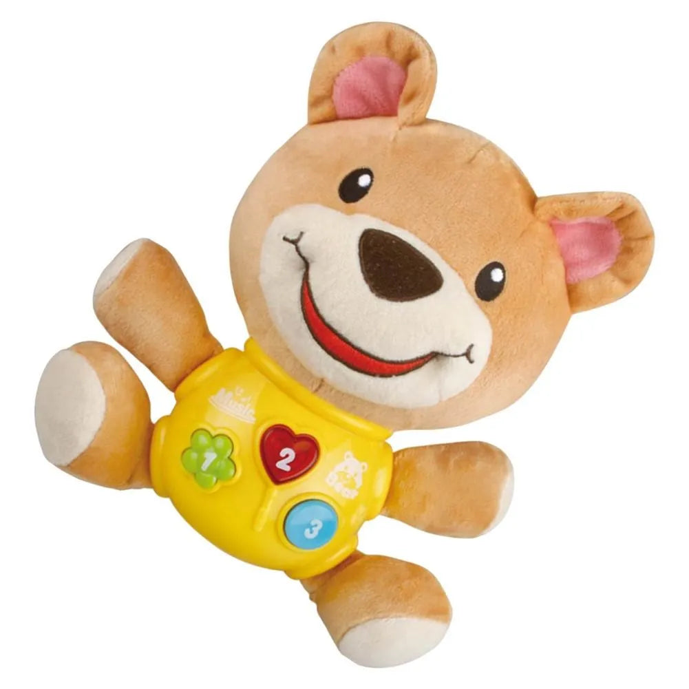 Newborn Baby Electric Plush Animal Doll with Sound Light Music Soothing Toy Bear Monkey Elephant for Kids Children