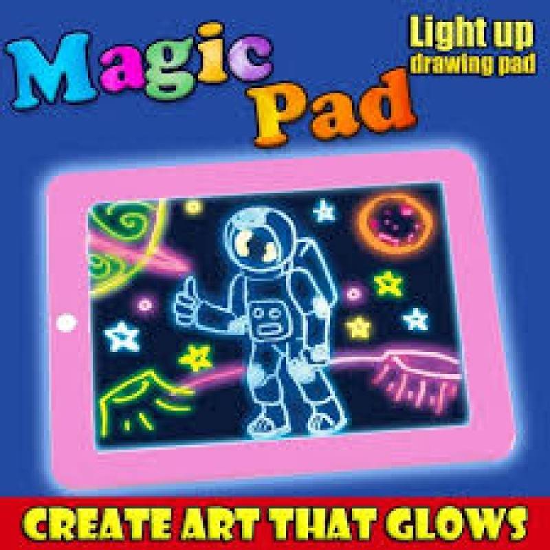 Kids 3D LED Magic Drawing Pad Light Up Tracing Board with Pen & Brush for Creative Fun - Al-Raheem Imports