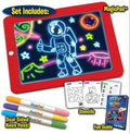 Kids 3D LED Magic Drawing Pad Light Up Tracing Board with Pen & Brush for Creative Fun - Al-Raheem Imports