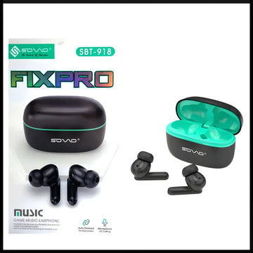 SOVO Fix Pro SBT-918 Heavy Bass Wireless Airpods Bluetooth 5.3 with HD Mic Black