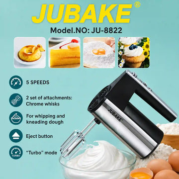 Jubake Food mixers Home Use 5 Speed Cake Egg Beater Hand Held Mixer With Turbo Function Dough Blender Egg Beater Hand Mixer Kitchen Tools