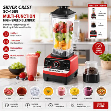 2 in 1 Heavy Duty Silver Crest SC-1589 Multifunctional Juicer Blender