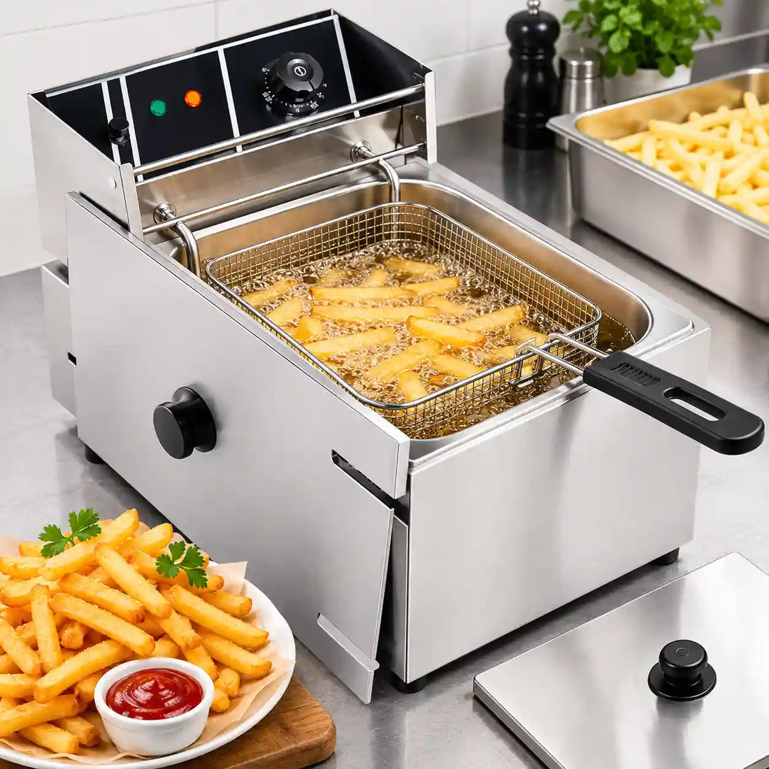 Single Electric 6L Commercial Deep Fryer Electric Frying Machine
