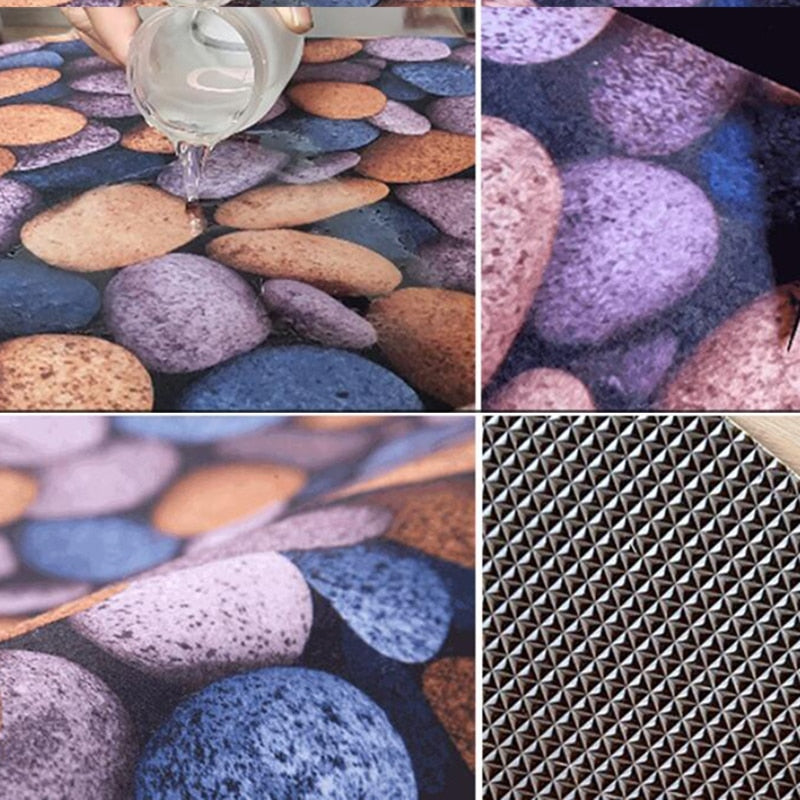 Cobblestone Design Entrance Doormat 40x60cm Non Slip Water Absorbent Kitchen Bathroom Floor Mat Welcome Carpet