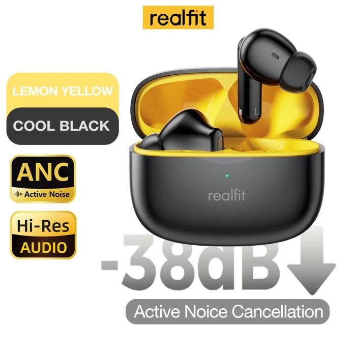 Realfit F3 ANC Active Noice Cancellation Bluetooth Earphones ENC Call Earbuds - Al-Raheem Imports