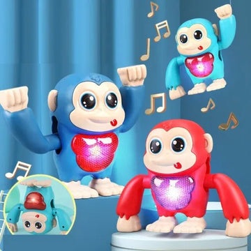 Dancing Glow Monkey Baby Toy with Lights Sounds Voice-Activated Flipping
