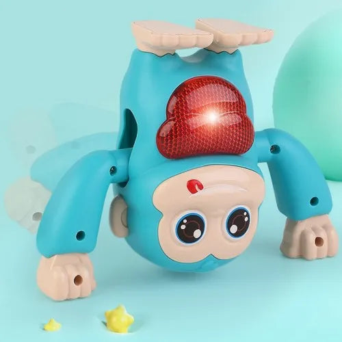 Dancing Glow Monkey Baby Toy with Lights Sounds Voice-Activated Flipping