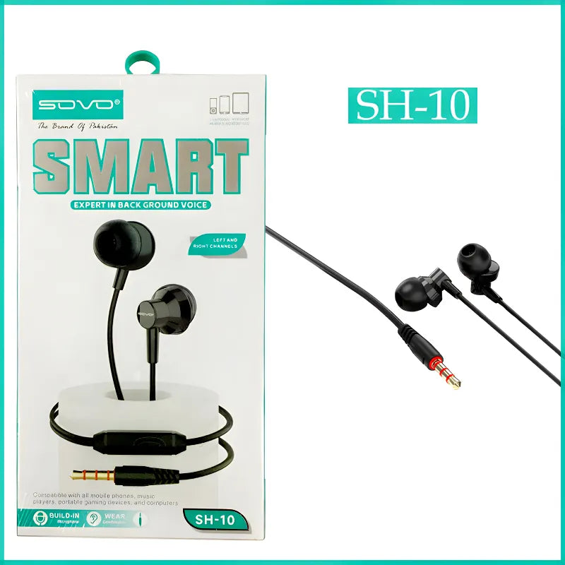 SOVO SH-10 SMART Super Bass In-Ear Handsfree with Mic & CVC Noise Reduction