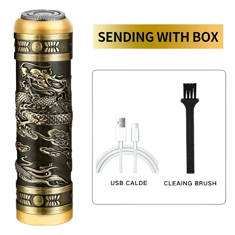 RAZOR HW T8 Mini Portable USB Rechargeable Electric Shaver with Dragon Design and High Speed 4200 RPM Motor for Painless Close Shaving
