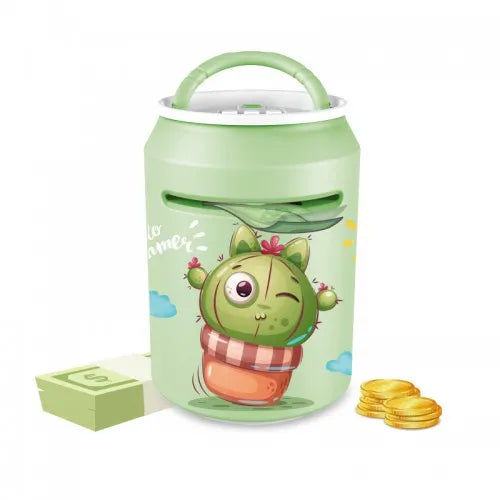 Intelligent Fingerprint ATM Unlock Bank Cartoon Password Coin Saving Smart Music Box