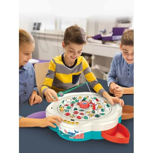 3-in-1 Hero Magnetic Fishing Game Electric Rotating Musical Board with Lights for Kids