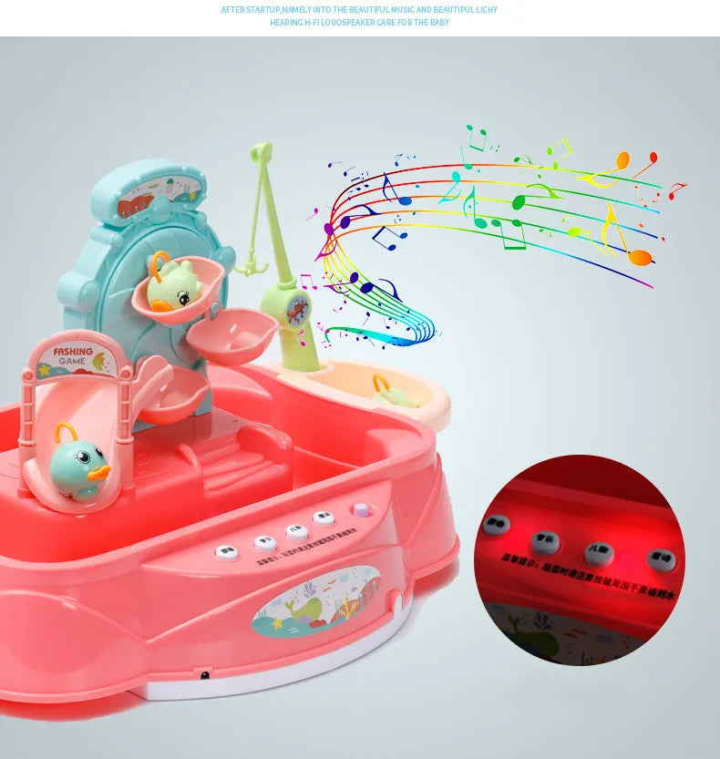 Kids Rotating Fishing Game Tabletop Parent-Child Interactive Hand-Eye Coordination Toy