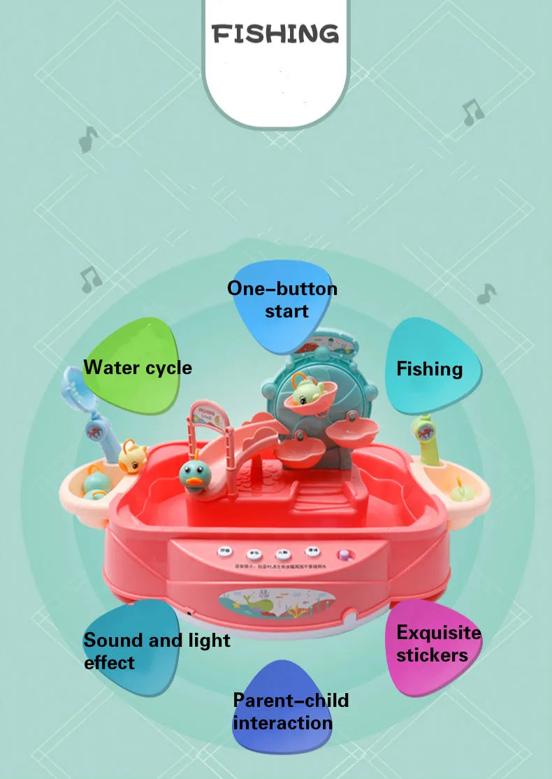 Kids Rotating Fishing Game Tabletop Parent-Child Interactive Hand-Eye Coordination Toy