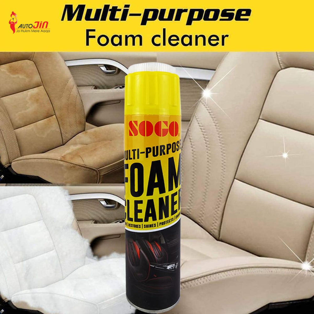 SOGO Multifunctional Quick and Easy Foam Cleaner for Home and Auto with Deep Cleaning Action for Upholstery Leather and Carpets 650mL