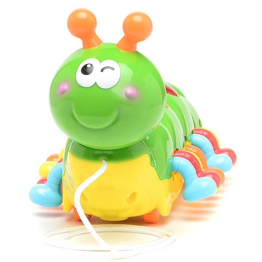 Giggle Caterpillar Musical Toy Colorful Light Sound Pull Along Toy for Toddlers - Al-Raheem Imports