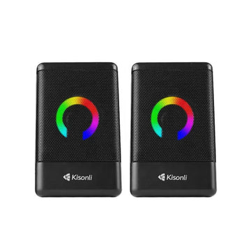 Kisonli L-8080 Cool Music Box Portable USB Speakers Black