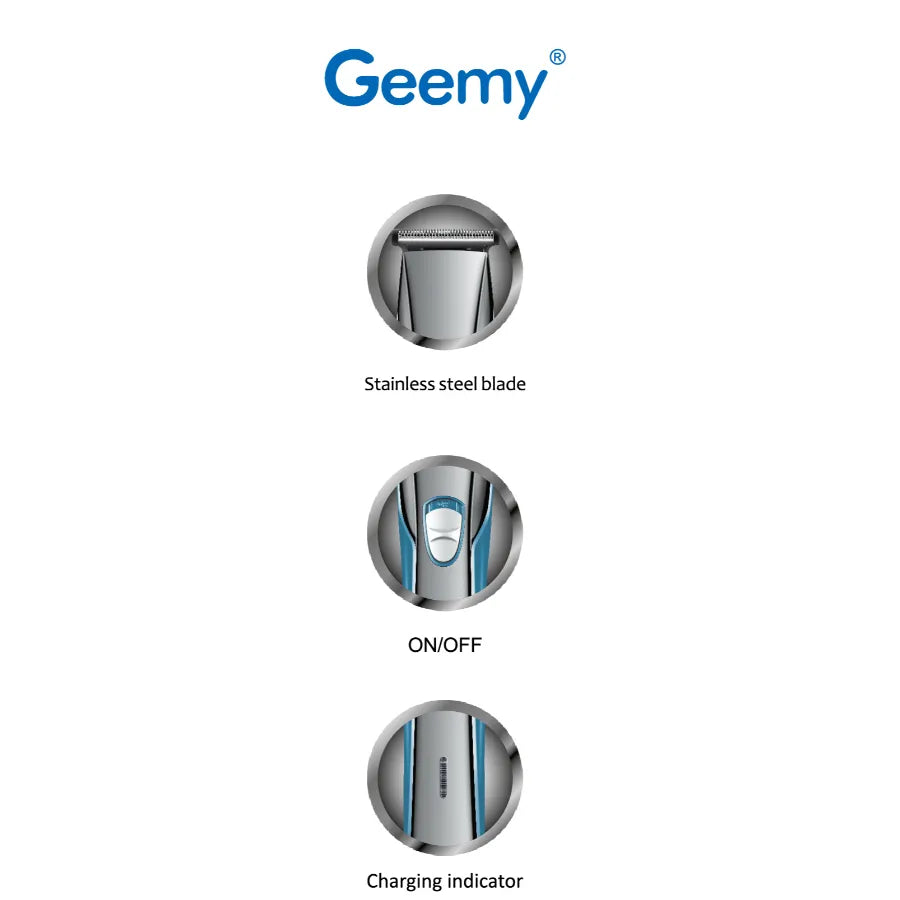 Geemy GM-6571 Professional Rechargeable Hair Trimmer with Adjustable Stainless Steel Blade
