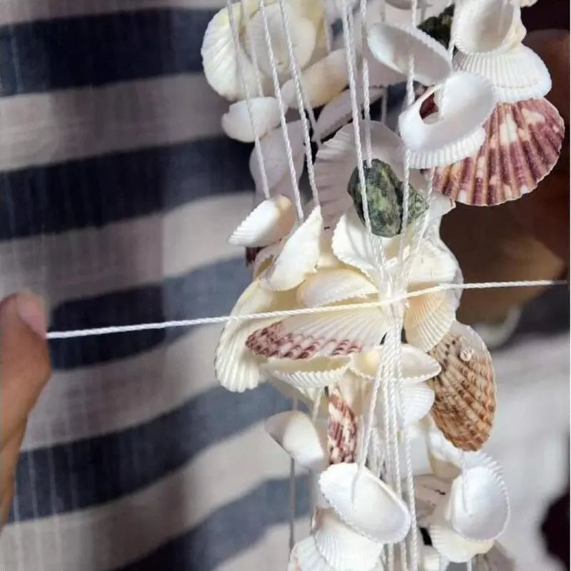Japanese Style Shell Wind Chimes Mediterranean Hanging Ornaments for Home and Garden Decor