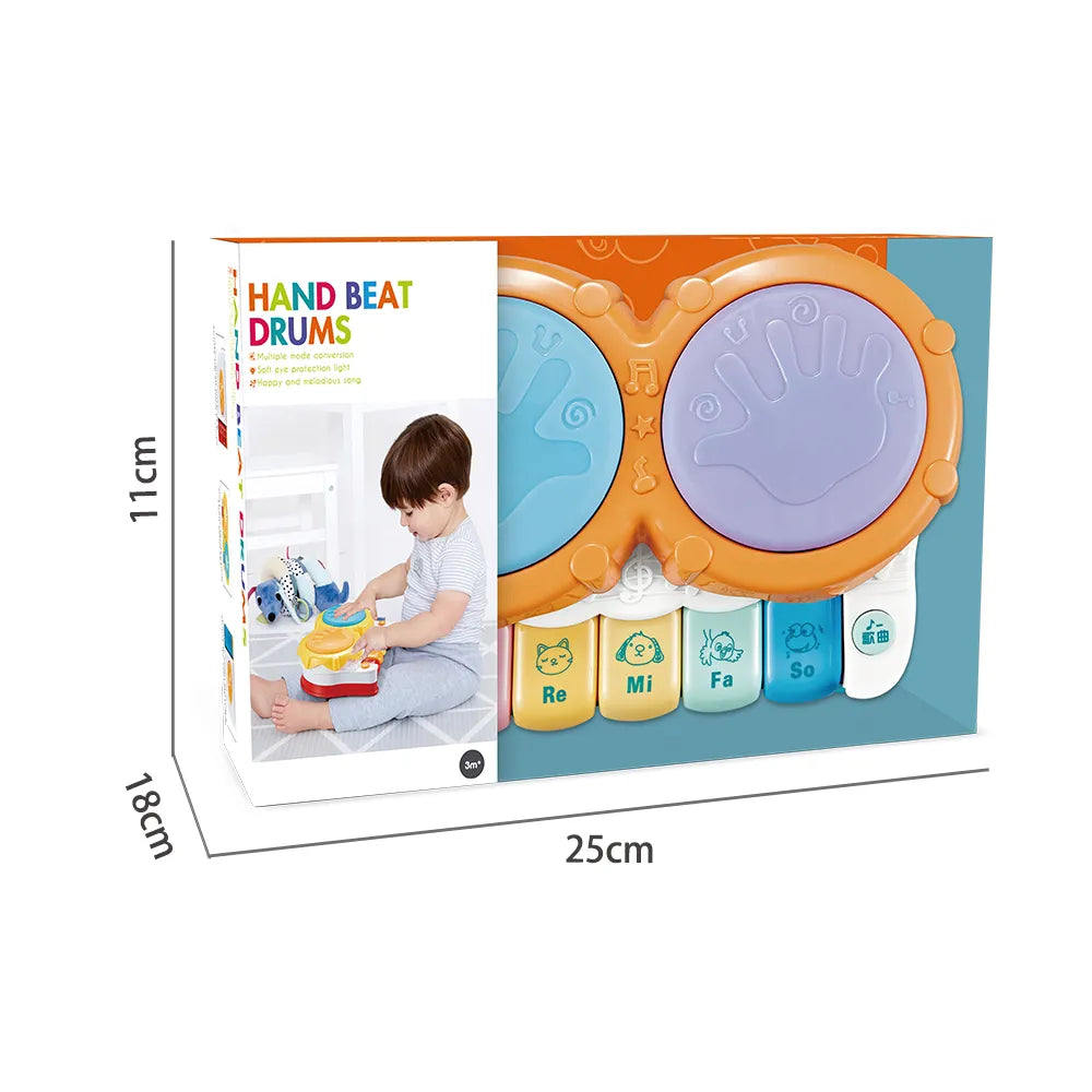 Light Up Music Hand Drum Electronic Keyboard Baby Musical Toy