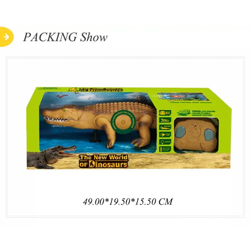 Remote Control Walking Crocodile Toy with Lights Sound Effects for Kids