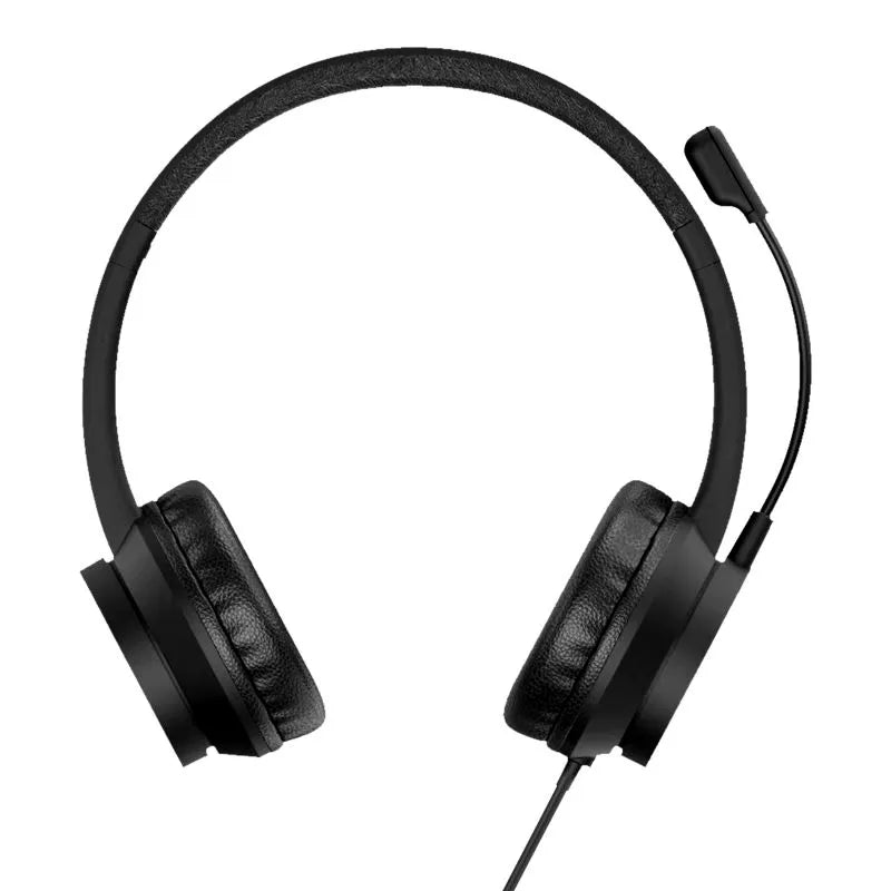 Q5 USB Wired On-Ear Headphones with Adjustable Microphone and Volume Control