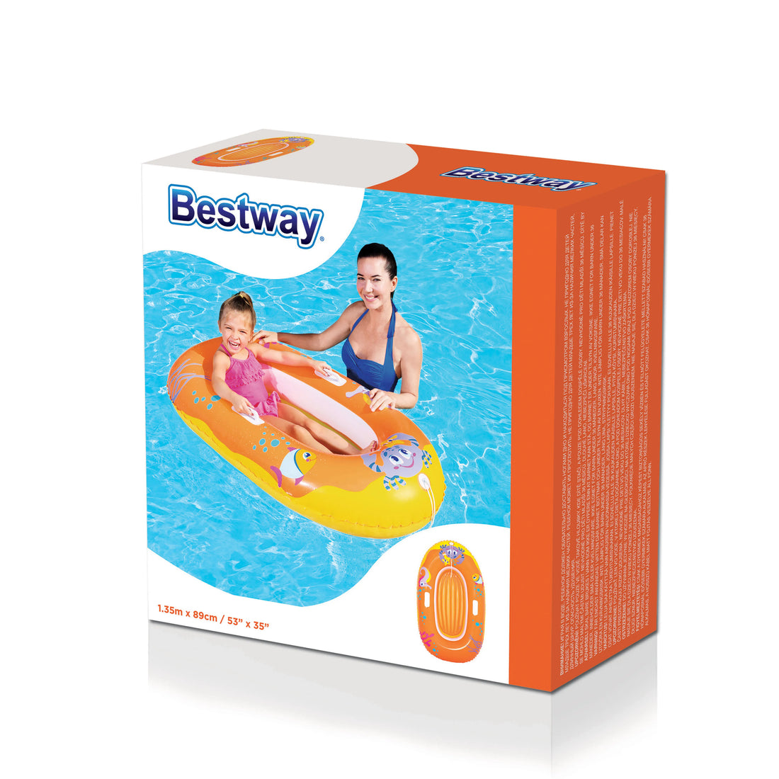Water Sports Cartoon Boat Shaped Inflatable Swimming Ring for Kids