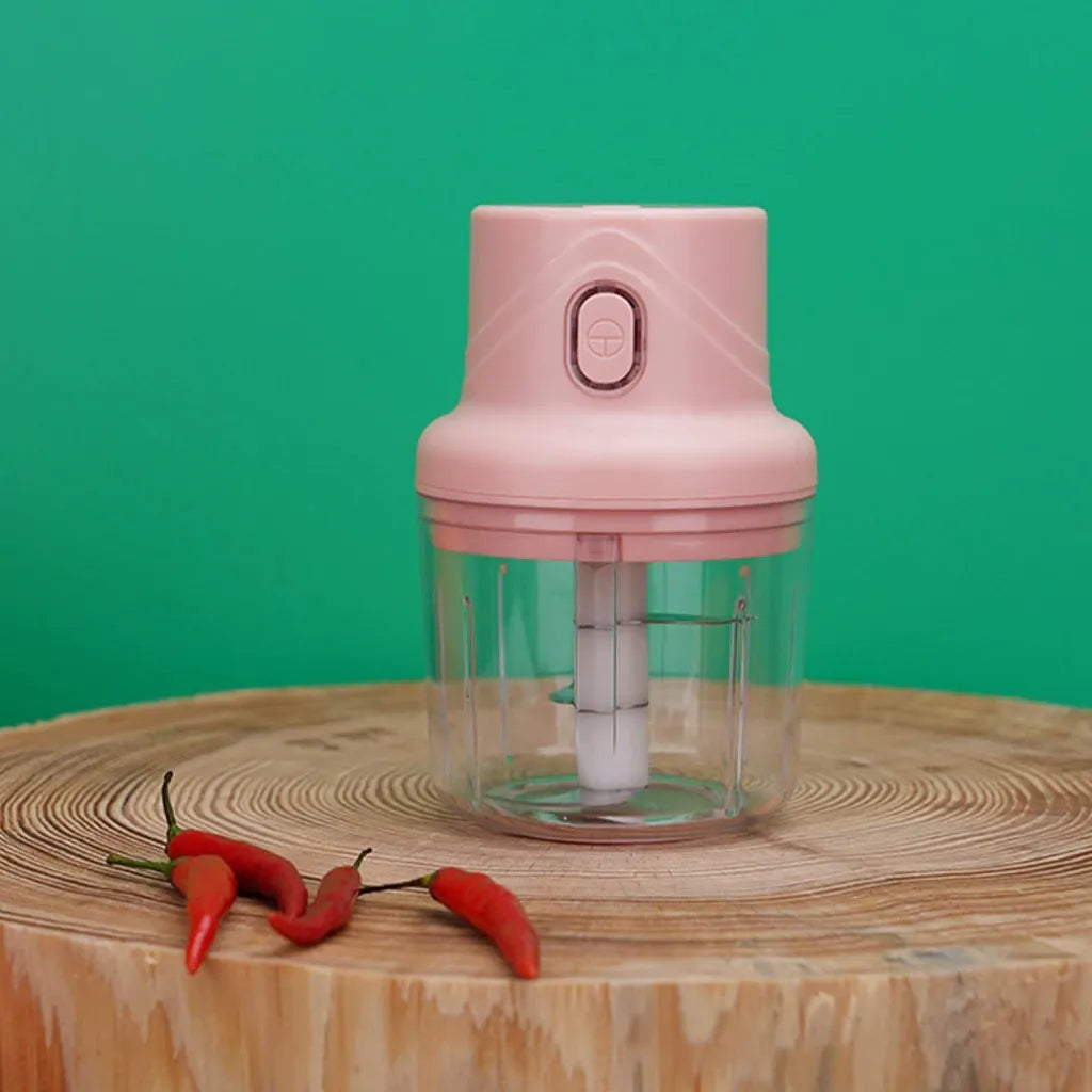 250ML Mini Electric Garlic Chopper USB Rechargeable Vegetable Crusher Food Processor Blender