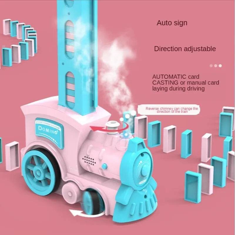 80Pcs Electric Domino Train Set DIY Automatic Laying Educational Toy for Children with Lights and Sound - Al-Raheem Imports