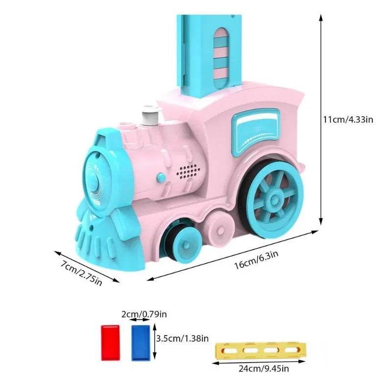 80Pcs Electric Domino Train Set DIY Automatic Laying Educational Toy for Children with Lights and Sound - Al-Raheem Imports