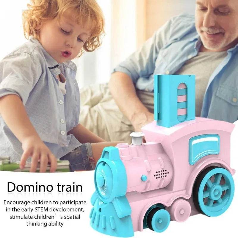 80Pcs Electric Domino Train Set DIY Automatic Laying Educational Toy for Children with Lights and Sound - Al-Raheem Imports