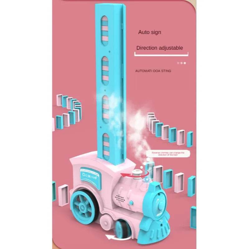 80Pcs Electric Domino Train Set DIY Automatic Laying Educational Toy for Children with Lights and Sound - Al-Raheem Imports