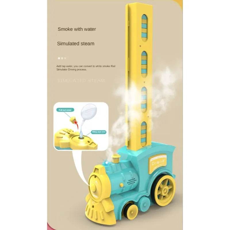 80Pcs Electric Domino Train Set DIY Automatic Laying Educational Toy for Children with Lights and Sound - Al-Raheem Imports